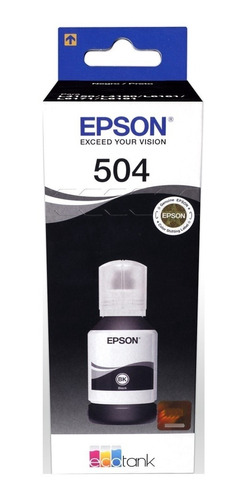 Tanque De Tinta Epson T504 Negro 127ml 6000 Páginas