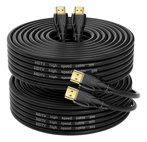 2 Cables Hdmi 2.0 Kanmis, 4k Alta Velocidad, 9 Metros