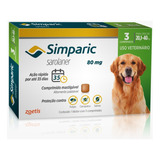 Simparic Antipulga E Carrapato 80mg 20,1-40kg Cx C/ 3 Compr