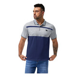 Playera Tipo Polo Azul Blanco Tallas Extras Pc584xl