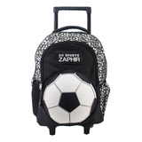 Mochila Futbol 18 PuLG 45 Cm Con Carro Pelota Escolar