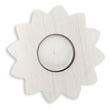 Pack X 3 Porta Velas Deco Madera C/vela De Noche- Flor