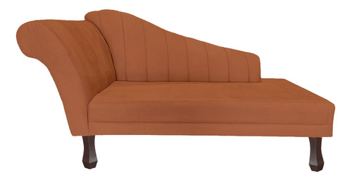 Recamier Sofa Cecilia Sala Pés Tabaco Veludo Marinho