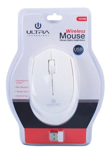 Mouse Optico Inalambrico Ultra 250wb Blanco  Fj