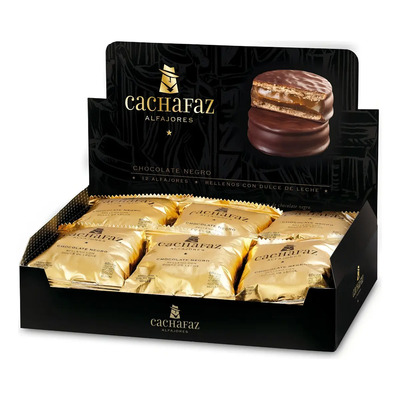 Alfajor Cachafaz Chocolate Negro Con Dulce De Leche caja x 12 Unidades | MercadoLibre