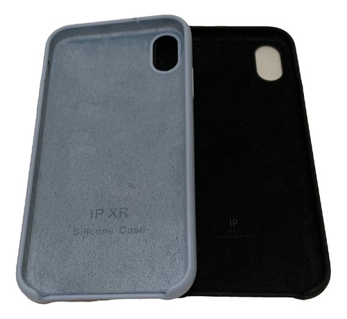 2 Capas De Siliconepara iPhone XR, (azul Bebe/ Preto) .