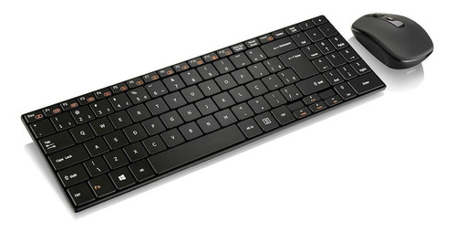 Kit Teclado E Mouse Sem Fio 2.4ghz Usb Slim Preto Tc202