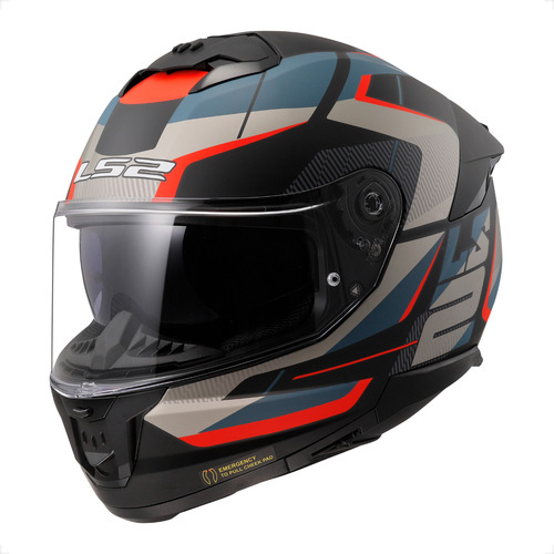 Capacete Ls2 Ff808 Stream 2 Road Preto Laranja Azul 