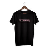 Remera De Algodón - Black Pink Logo - Aesthetic Corea Blink