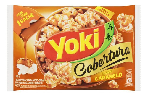 Pipoca Para Micro-ondas Cobertura Caramelo Yoki Pacote 160g