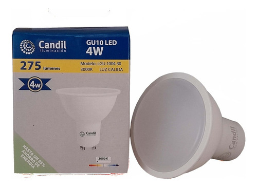 Lampara Led Dicroica Candil 4w 100° Luz Cálida X5