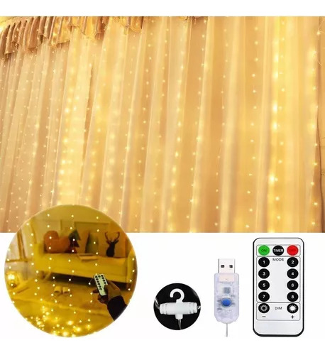 Manguera De Luces De La Serie Curtain, 300 Led, Decorativa,