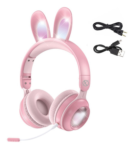 Auriculares Bluetooth Xinua Bunnybrush Luces Mic Desmontable