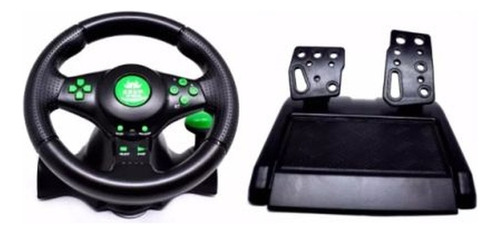 Volante Controle Xbox360 Ps3 Ps2 Pc Usb Verde Kp-5815a Knup Cor Preto