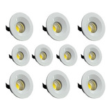 Kit 10  Mini Spot Led Dicróica 3w Redondo Branco Quente Cor Branco Voltagem 110v/220v