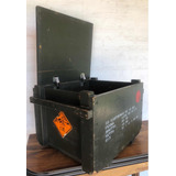 1 Baúl/ Cajón De Madera Fabricaciones Militares Con Tapa.