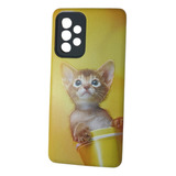 Funda Diseño Gatito Amarillo Para Samsung A52