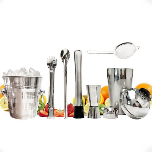 Kit Caipirinha Profissional 7 Peças Inox Coqueteleira 500 Ml