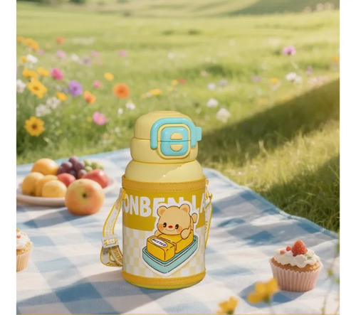 Termo Infantil Niños 550ml Portátil Con Correa Tazas Termica