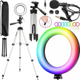 Tripé Universal Suporte Celular Iluminador Ring Light Lapela