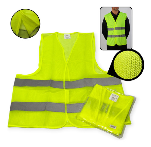 Chaleco Reflectivo Fluo Reglamentario  Auto Moto Pacho's