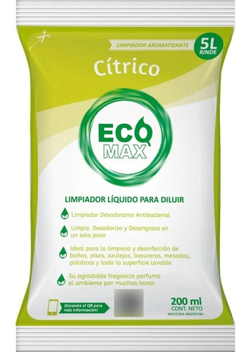 Desodorante Pisos Aromatizante Ecomax Seiq - Rinde 5 Litros Fragancia Cítrico