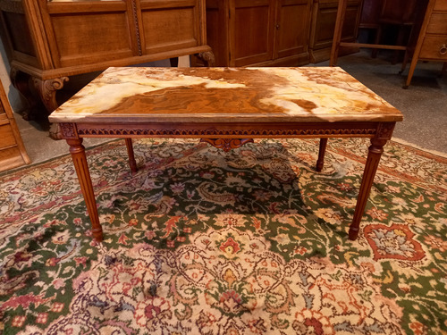 Manyantiques Mesa Ratona Francesa Luis Xvi Con Marmol 