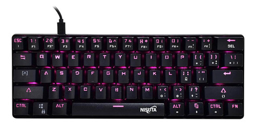 Teclado Mecanico Gamer Rgb De 61 Teclas Anti Ghosting Nisuta