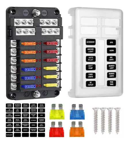 Bloque De Fusibles De 12 Vías Ato/atc Con Indicador Led