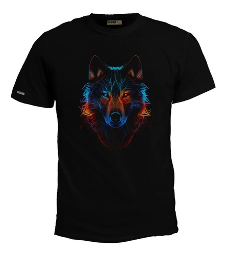 Camiseta Lobo Estilo Neon Animal Inp Bto