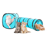 Pawise Túnel Para Gatos, Juguete Interactivo Para Gatos, T. Color Azul