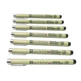 Estilografo Sakura Pigma Micron Negro Set 7 Puntos