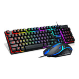 Combo Teclado Simil Mecánico + Mouse Rgb Set Tf200 Gamer