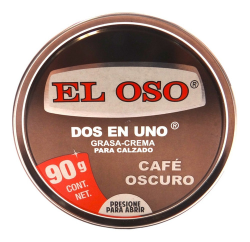 Grasa Crema Calzado El Oso Dos En Uno Color Cafe Oscuro 90g