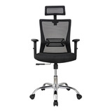 Silla De Escritorio Ergonomus Praga Negra Con Tapizado De Mesh