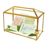 Yimorence V Gold Wedding Glass Card Box ? Terrario De Crista