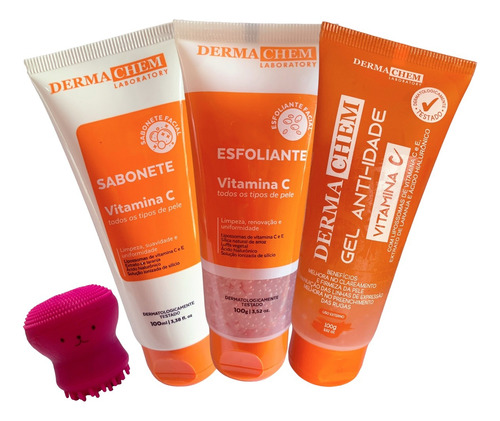 Kit Skincare Dermachem Vitamina C - Clareador - Anti-idade