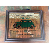 Antigo Quadro Ford 1935 Espelhado Com Moldura Em Madeira