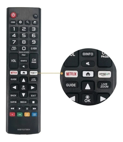 Control Remoto Para Netflix Smarttv Lh5700 Lj5500 LG Lj600b