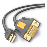 Cabo Adaptador Ugreen Usb A P/ Db9 Rs-232 Macho 2m Preto