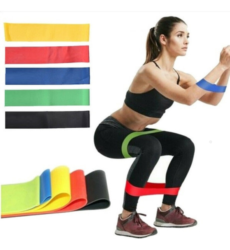 Kit Faixa Elástica Band Extensor 5 Níveis Resistance Belt