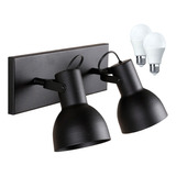 Lampara Aplique Pared Spot 2 Luces Direccionable + Foco