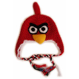 Gorros Orejeras  Angry Birds Trenzas Crochet Lana Hilo