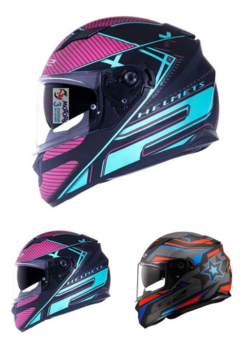 Jm Casco Integral Ls2 Ff 320 Evo Level Fast Negro Rojo Rosa