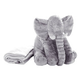 Peluche Elefante 65cm Cobija Almohada Manta Felpa Gigante