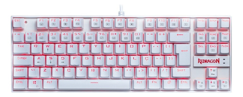 Teclado Mecanico Gamer Kumara Led Red Branco Sw Black Abnt2