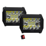 Faros Led De 4  Alta Intensidad Con 19 Led 3030 Estrobo 57w