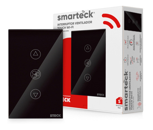 Interruptor Inteligente Ventilador Wifi Preto Smarteck