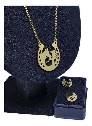 Dije Cadena Caballo Mascota Ecuestre Equitacion + Estuche
