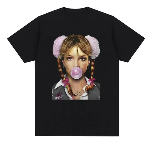 Camiseta De Algodón De Manga Corta Estampada Britney Spears